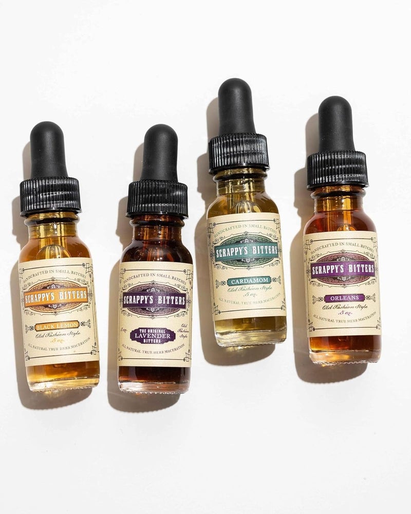Scrappy's Bitters The New Classics Gift Set - 4 Organic Bitters (Lavender, Cardamom, Black Lemon, Orleans) - 0.5oz Each - Image 3